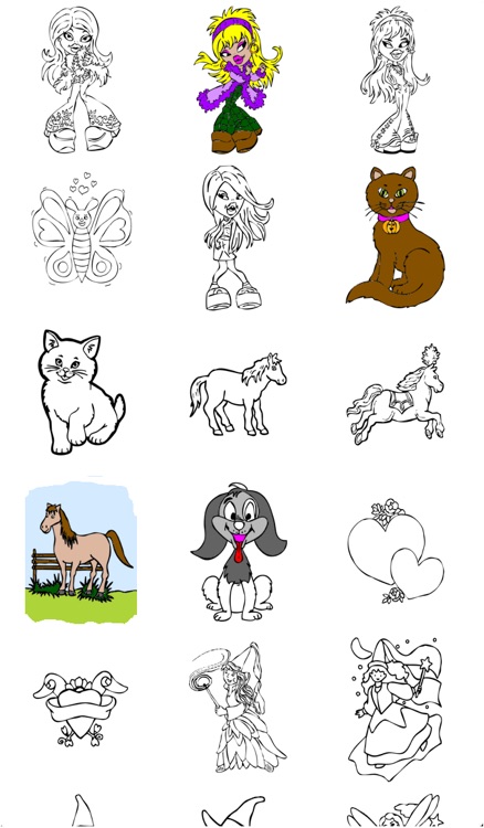 Download Coloring Book for Girls for iPhone and iPod with colored pencils - 50 drawings to color with ...