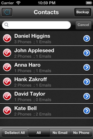 Multiple Contacts Delete and Easy BackUp App Lite screenshot 3