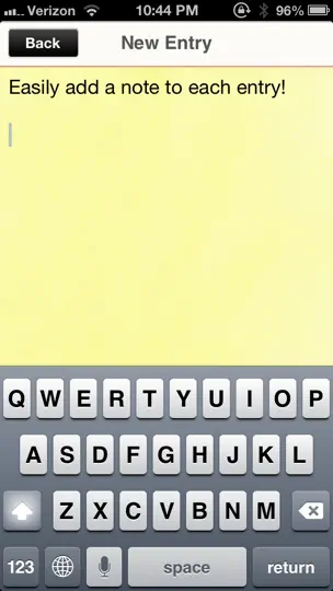 Captura de pantalla de Pain Journal Pro en iPhone 3