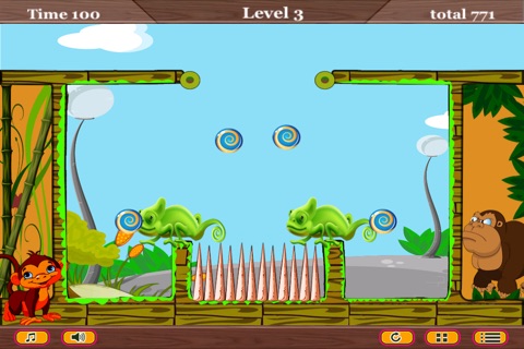 Sweet Sugar Crush Cameleon Escape - An Awesome Drag and Cut Puzzle Physics Game screenshot 3