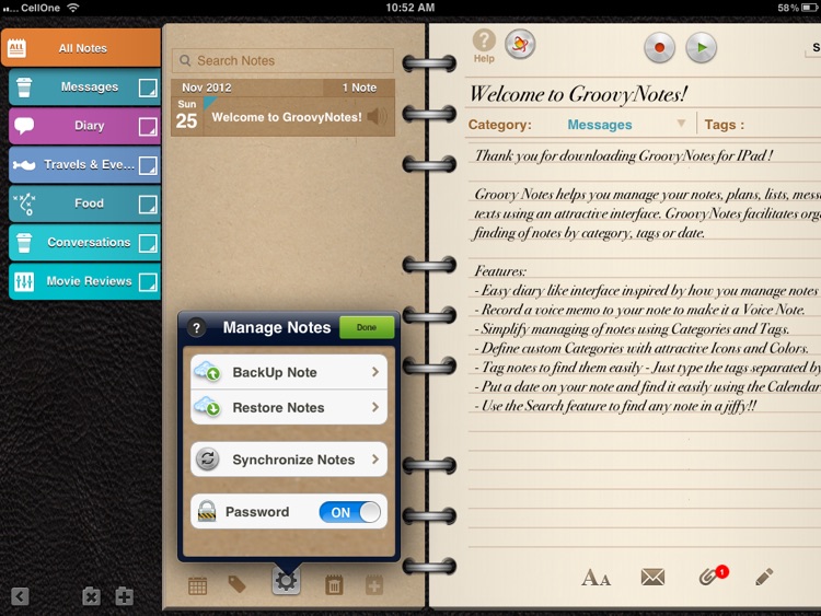Groovy Notes - Organizer Diary screenshot-3