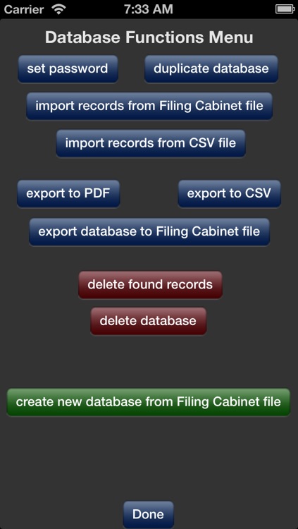 Filing Cabinet for iPhone - mobile database