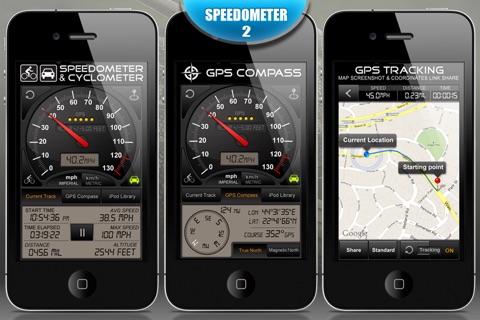 GPS Dragon 6 in 1 (1.Trip Pages, 2.Speedometer +, 3.Alarm Clock, 4.Compass, Flashlight, Speedometer, Altimeter, Course, 5.Weather Compass, 6.Compass  Pro) screenshot 2