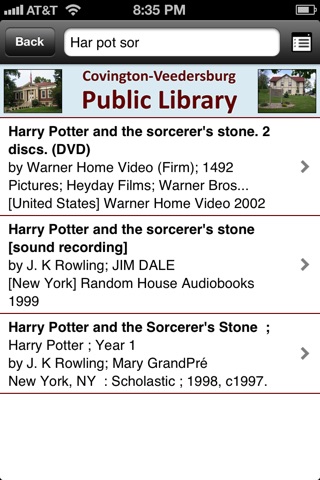 Covington-Veedersburg Library screenshot 2