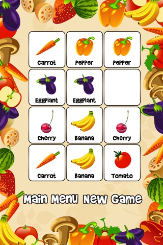 HD Fruit and Veggie Memory Match Free screenshot 4