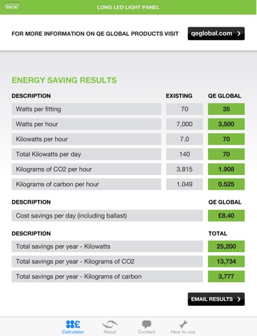 QE Global Energy Saving Calculator for iPad screenshot 4