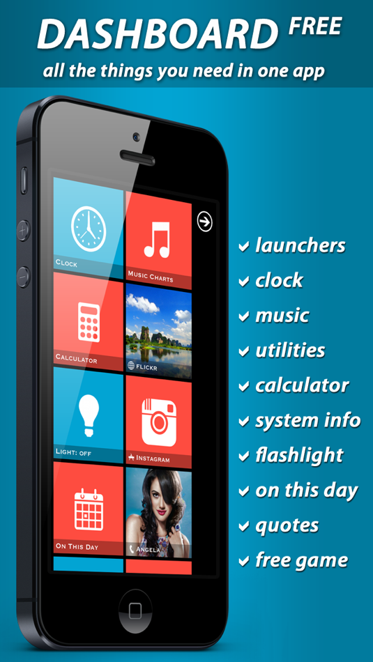 #1. Dashboard Free ~ All-IN-1: Launch Center, Music, Utilities and Games (iOS) 由: Gabriel Silviu Stefan