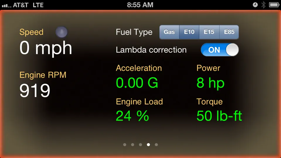 Captura de pantalla de Dyno Chart - OBD II Engine Performance Tool en iPhone 3