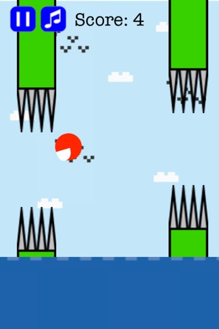 Flappy Red Ball - Bouncing Through Spikes screenshot 3