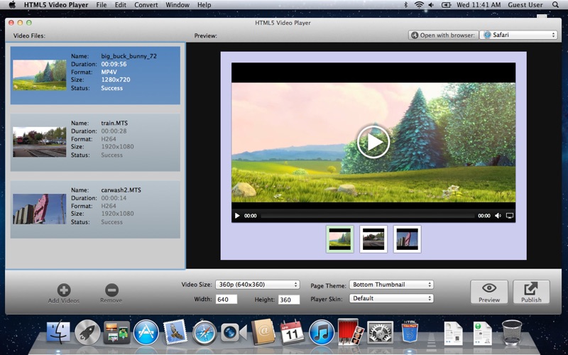 html5 video player iphone screenshot 1