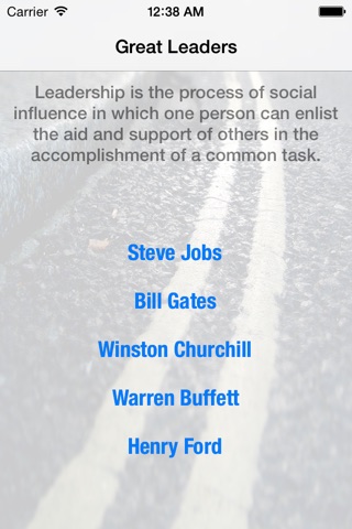 Great Leaders: Jobs - Gates - Churchill - Buffett - Ford screenshot 2