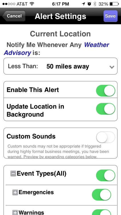 NOAA Weather Alerts - Severe Weather Push Notifications & Warnings