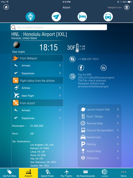 Honolulu Airport + Flight Tracker HD HNL