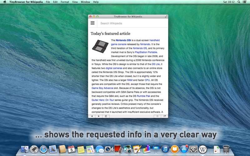 TinyBrowser for Wikipedia Screenshot