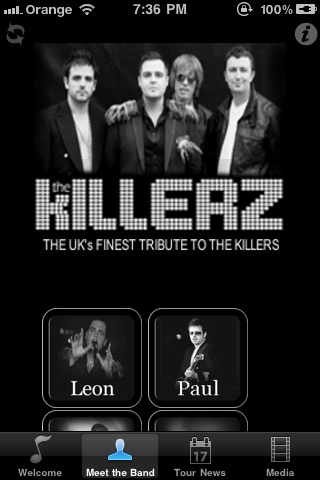 The Killerz App, the uk's finest tribute to The Killers screenshot 2