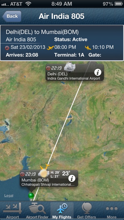 Delhi Airport + Flight Tracker Premium DEL go air Jet Spicejet indigo India airways
