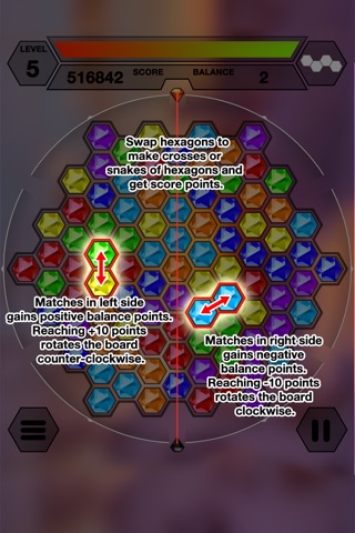 Hexazle - Hexagon Puzzle to connect, match and balance hexagons into snake or cross screenshot 2