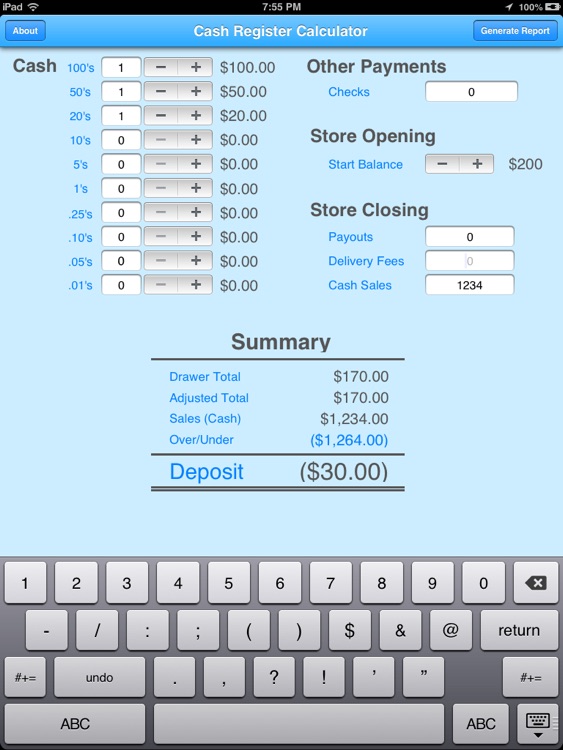 Cash Register Calculator