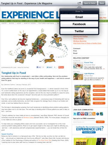 “101 Revolutionary Ways to Be Healthy” from Experience Life magazine and RevolutionaryAct.com iPad screenshot 5 - Health & Fitness app