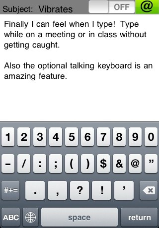 Vibrating Email Keyboard Screenshot 1