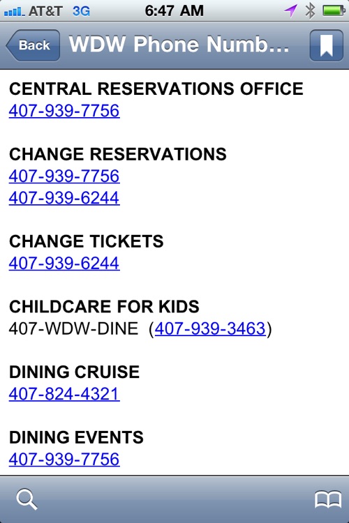 Walt Disney World Phone Numbers