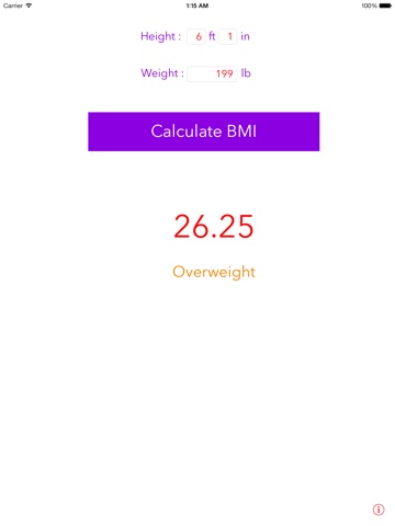 BMI Calculator for iPad screenshot 2