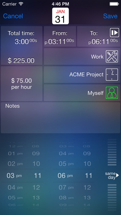 Time tracker - Live time Gold - timesheet
