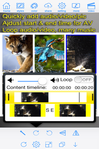 SuperPlayPost - Stitch video photo to collage plus text logo music and share to youtube,instagram,facebook screenshot 4