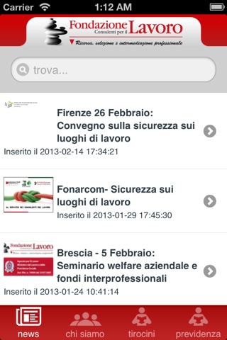 Fondazione Lavoro screenshot 2