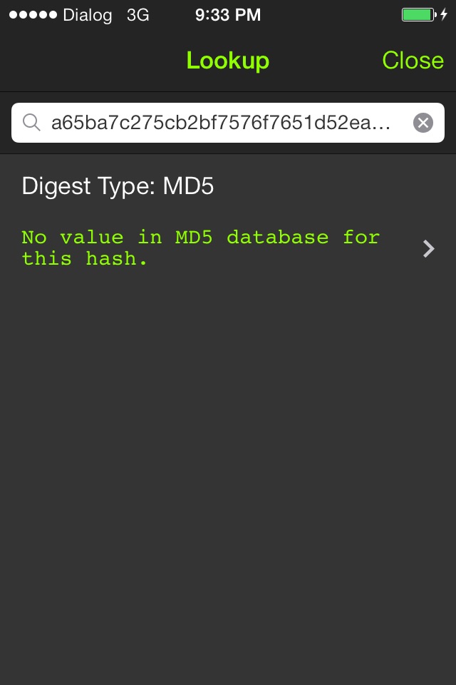 HashLookup screenshot 3