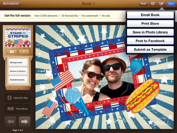 ScrapPad - Stars and Stripes - Patriotic Photo Album