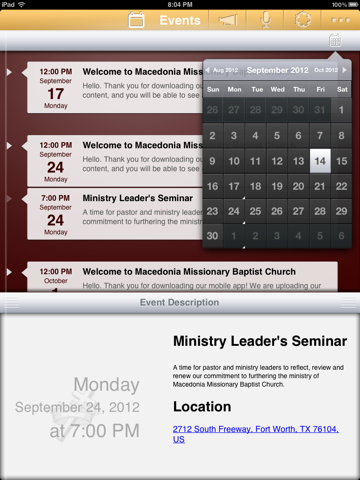 Macedonia Missionary Baptist Church app iPad edition screenshot 2