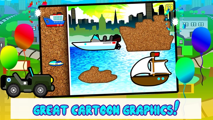 Kids Trains, Planes & Boat Vehicles - Puzzles for Kids (toddler age learning games free)