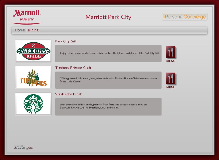 Marriott Park City iPersonalConcierge