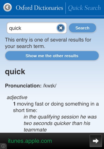 Oxford Dictionaries Quick Search screenshot 2