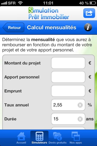 Simulation Prêt Immobilier screenshot 2