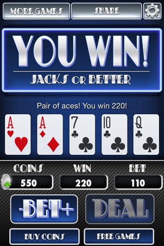 Video Poker Pro - Free Jacks or Better Casino Card Game screenshot 3