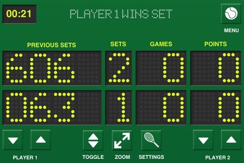 Game Set Match Tennis Scoreboard screenshot 2