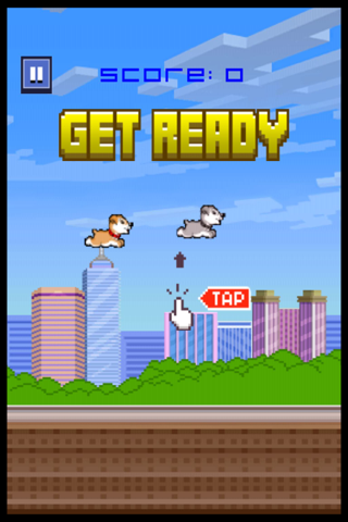 Tiny Flying Puppy - flap dog flapping clumsy wings flyer games for boys screenshot 2