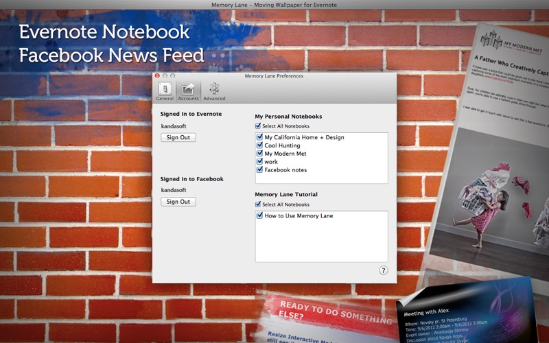 Screenshot #1 pour Memory Lane - Moving Wallpaper for Evernote