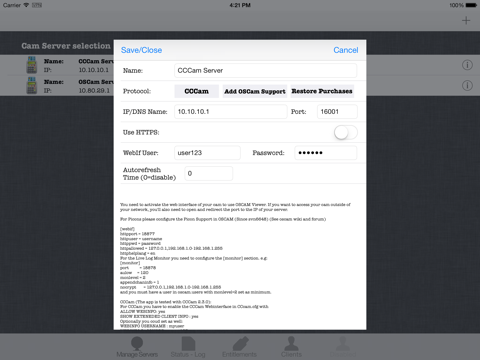 Screenshot #6 pour CCCam Manager