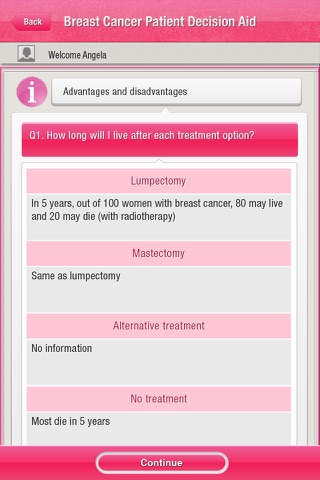 Breast Cancer Patient Decision Aid screenshot 4