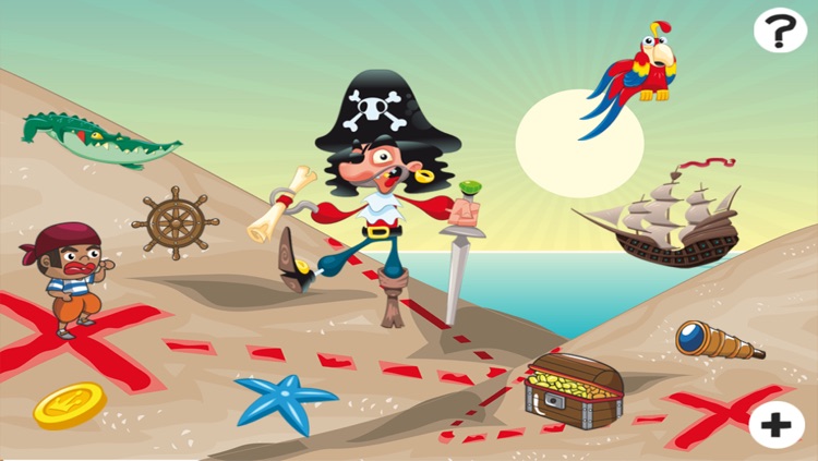 Pirate counting game for children: Learn to count the numbers 1-10 with the pirates of the ocean