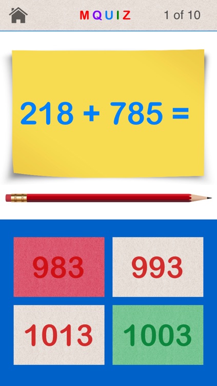MQuiz Three-Digit Numbers Addition and Subtraction - Mental Math Quiz
