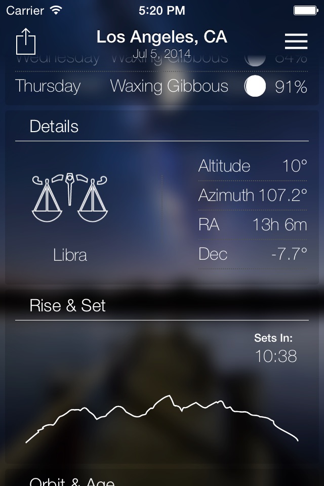 Lunar Live - Moon Weather Forecast screenshot 3