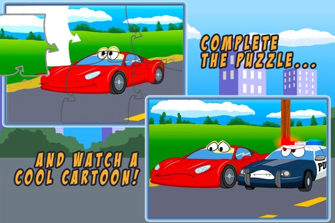Cars Jigsaw Puzzles - Free Kids Jigsaw Puzzle with Fun Cartoon Car and Truck Movies - By Apps Kids Love, LLC screenshot 3