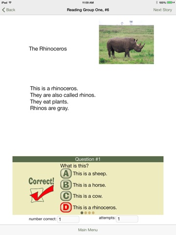 Reading: Grades K-1, Animals-Free screenshot 3