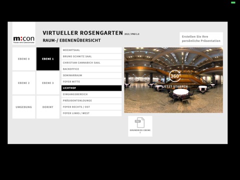 m:con 360° - Die virtuelle Tour durch das m:con Congress Center Rosengarten Mannheim screenshot 2