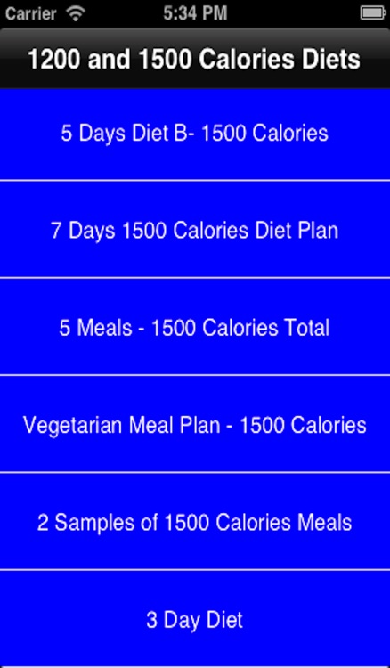 3 Day Diet and 1200 & 1500 Calories Diets