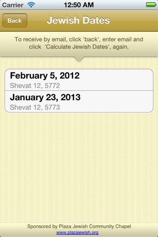 Yahrzeit Alerts screenshot 2